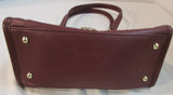 Ann Klein Burgundy Pebble Leather Shoulder Bag
