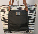 Lauren Ralph Lauren Duffield Nylon Tote Black and Vanilla