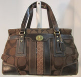 Coach Hampton Canvas and Leather Signature Carry All
