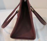 Ann Klein Burgundy Pebble Leather Shoulder Bag