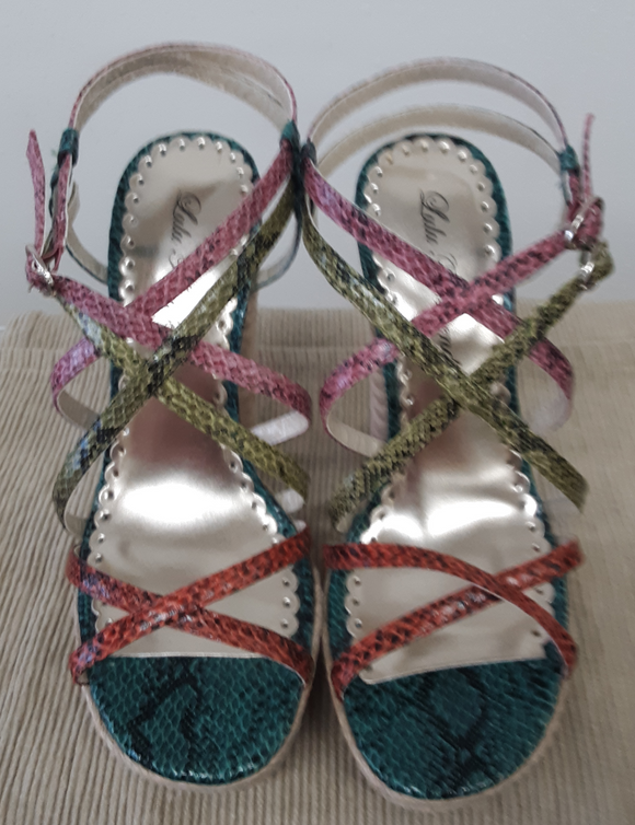 Lulu Townsend Yanka Bright Multi-Color Wedge