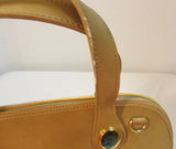 Marlo Beige Canvas with Tan Leather Shoulder Bag