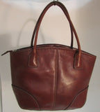 Fossil Brown Leather Dual Top Handle Shoulder Bag