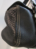 Coach Black Pebble Leather Chelsea Turnlock Satchel