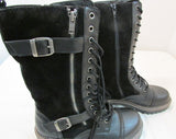 Madden Girl Black Leather Lace Up Boots