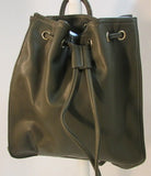 Moda Luxe Margo Olive Green Drawstring Leather Backpack