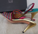 Anne Klein Bali Multi-Color Leather Heeled Sandal