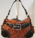 Sophia Caperelli Rust-Brown Canvas Shoulder Bag