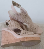 Lulu Townsend Natural Crochet Platform Wedge