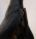 Tuscans Made in Italy Black Leather Shoulder Bag