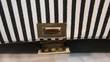 Like Dreams Black and White Striped Satchel Purse