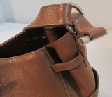 Lamarthe Paris Brown Pebble Leather Shoulder Bag
