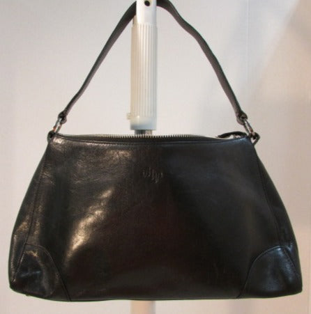 Monsac Black Leather Shoulder Handbag