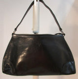 Monsac Black Leather Shoulder Handbag