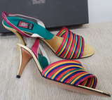 Anne Klein Bali Multi-Color Leather Heeled Sandal