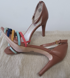 Anne Klein Brown Multi-Color Open Toe Sandals