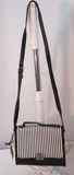 Like Dreams Black and White Striped Satchel Purse