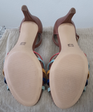 Anne Klein Brown Multi-Color Open Toe Sandals