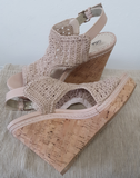 Lulu Townsend Natural Crochet Platform Wedge