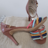 Anne Klein Brown Multi-Color Open Toe Sandals