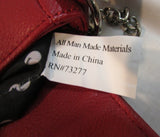 EllE Red Vinyl Crossbody Purse