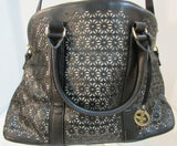 Giani Bernini Black Leather Lattice Satchel