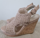 Lulu Townsend Natural Crochet Platform Wedge