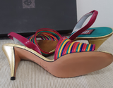 Anne Klein Bali Multi-Color Leather Heeled Sandal