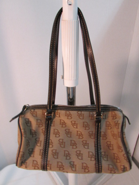 Dooney & Bourke Brown Signature Canvas Barrel Shoulder Bag