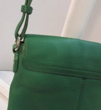 DKNY Green Pebble Leather Crossbody