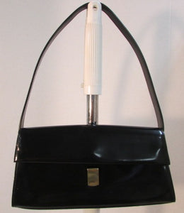 Furla Vintage Gloss Purse Black Leather Made in Italy