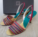 Anne Klein Bali Multi-Color Leather Heeled Sandal