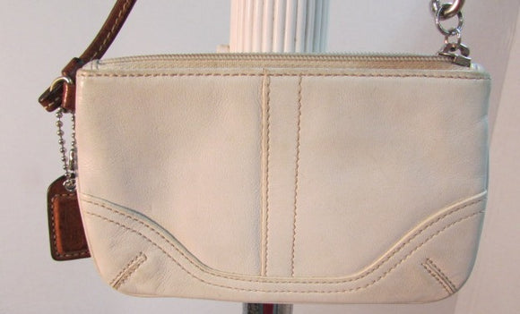 Coach Wristlet Off-White Leather
