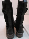 Madden Girl Black Leather Lace Up Boots