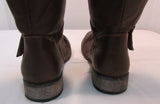 Decree Brown Faux Leather Tall Boot with Bronze Hardware