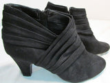 Dexflex Comfort Black Suede Faux Leather Ankle Bootie