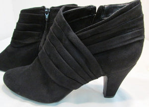 Dexflex Comfort Black Suede Faux Leather Ankle Bootie