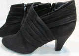 Dexflex Comfort Black Suede Faux Leather Ankle Bootie