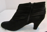 Dexflex Comfort Black Suede Faux Leather Ankle Bootie