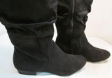 Lower East Side Black Suede Faux Leather Tall Boot