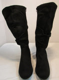 Lower East Side Black Suede Faux Leather Tall Boot