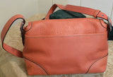 Coach Coral Red Pebble Leather Crossbody Handbag