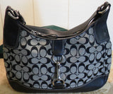 Coach Signature Hamptons Black and grey Large Hobo