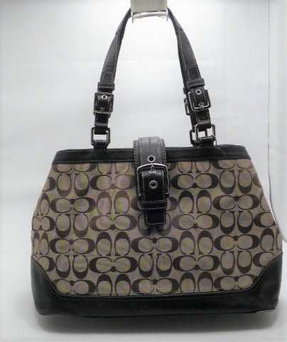 Coach Brown Signature Logo Hampton Carryall Purse