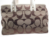 Coach Signature Tan with Brown Daisy Shoulder Bag