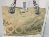 Coach Madison Op Art Signature Tote Khaki/Gold