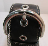 Coach Black Leather with White Stitching Small Hobo