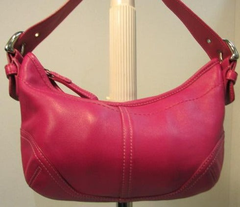 Coach Fuchsia Leather Hobo Bag