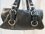 Coach Black Pebble Leather Chelsea Turnlock Satchel