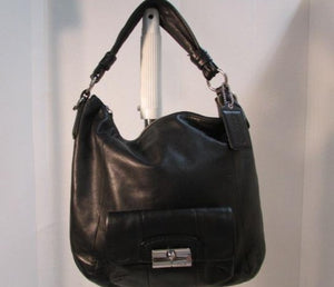 Coach Kristin Black Leather Hobo Shoulder Bag